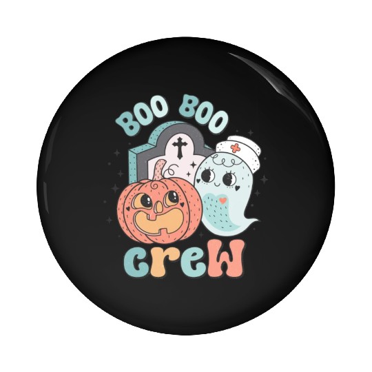 Boo Boo Crew Nurse Funny Ghost Women Halloween Pin Buttons