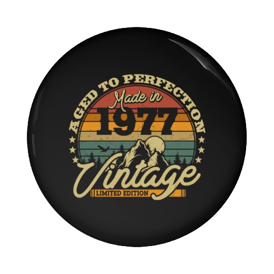 Vintage 1977 Birthday Gift Pin Buttons