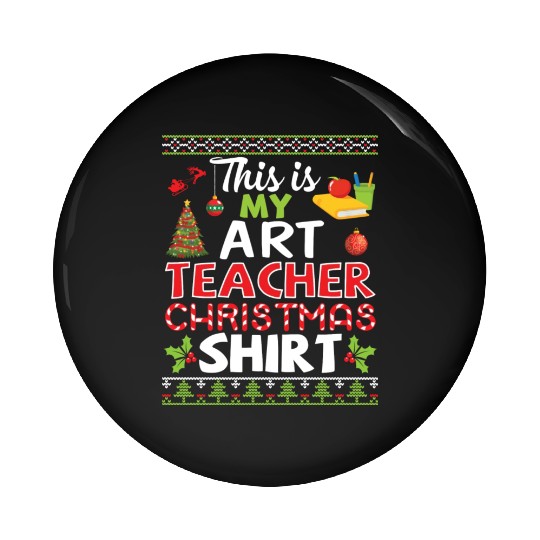 Flower Noel Tree Bell Books This Is My Art Teacher Pin Buttons