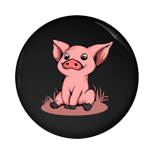 Cute Funny Happy Piglet Graphic Pig Lover Gift Pin Buttons