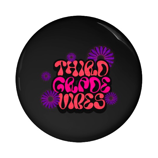 Fourth Grade Vibes for School Guys Neon Colors Pin Buttons