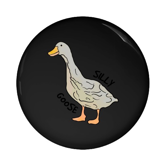 Playful Silly Goose Delight Pin Buttons
