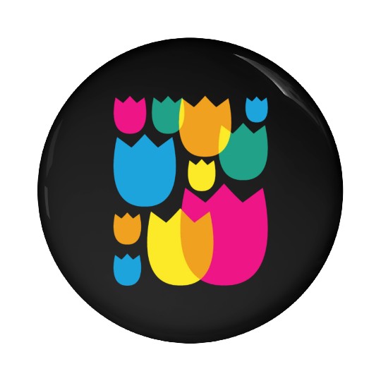 Tulips Retro Florist Flowers Tulip Pin Buttons