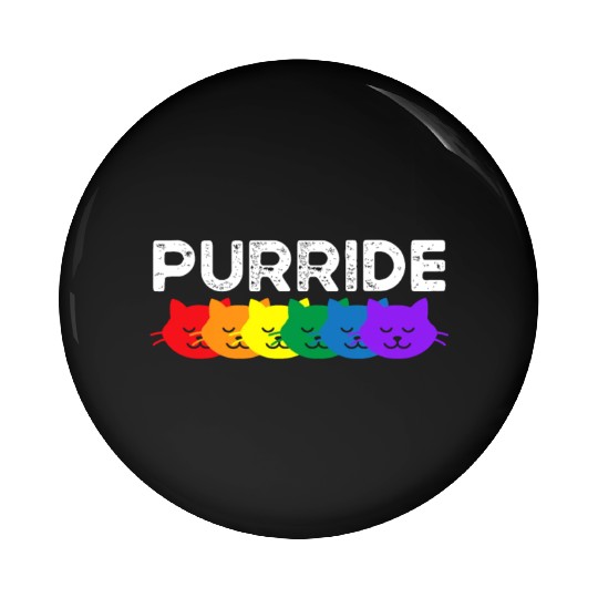 Purride Cat Lover Pride Month Gay Rights Rainbow Pin Buttons