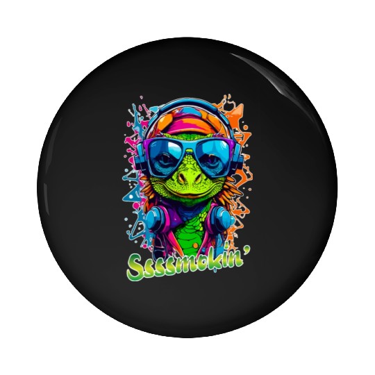 Smokin Lizard Pin Buttons