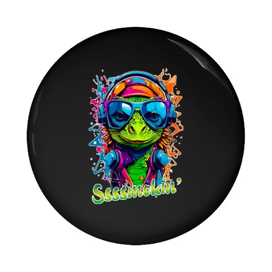 Smokin Lizard Pin Buttons