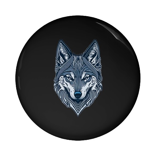 Beautiful wolf face Pin Buttons