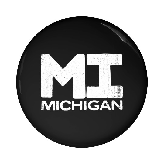 Mi Michigan State Vintage Typography Pin Buttons
