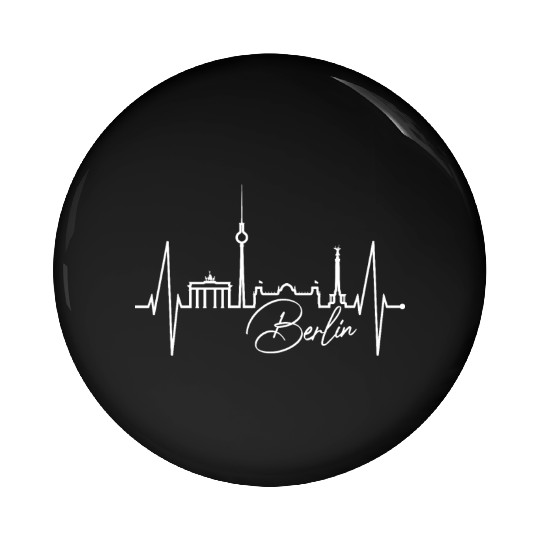 Berlin Skyline Heartbeat Germany Fan I Love Berlin Pin Buttons