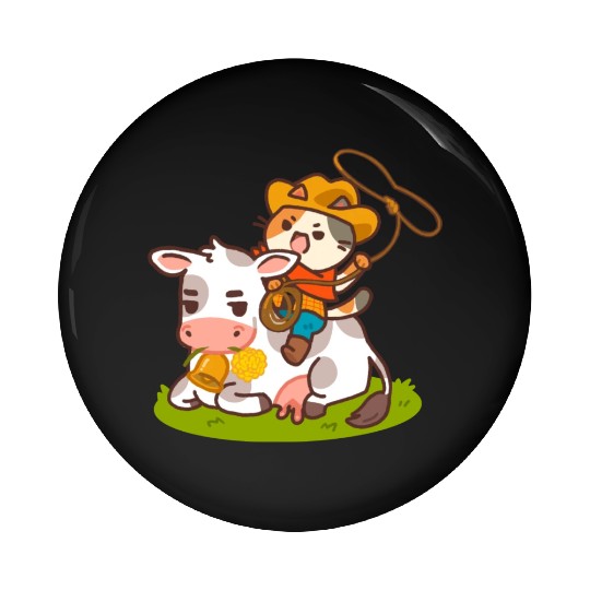 Meow Dy Yeehaw Cowboy Cat Pin Buttons