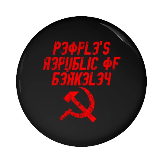 People's republic of Berkeley Communist logo Pin Buttons