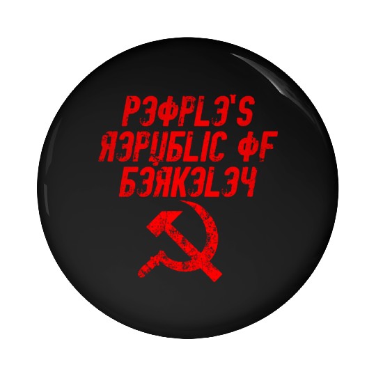 People's republic of Berkeley Communist logo Pin Buttons