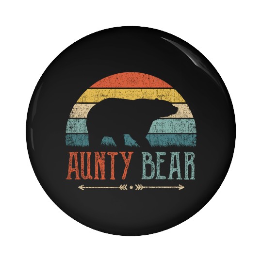 Aunty Bear Vintage Retro Aunt Present Auntie Pin Buttons
