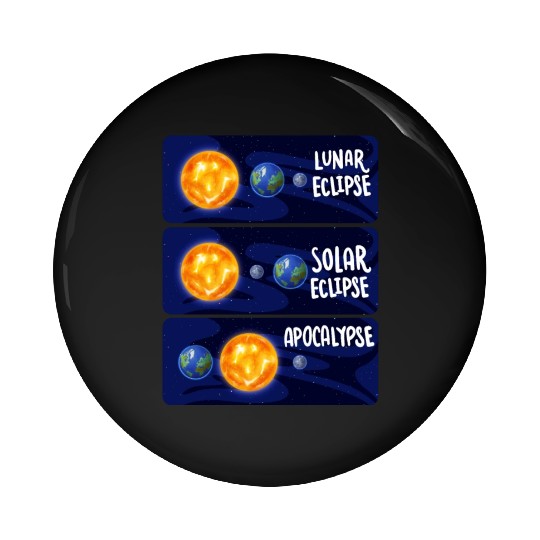 Lunar Eclipse Solar Apocalypse Astrology Science Pin Buttons
