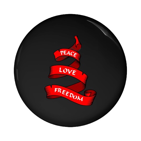 Peace love freedom red Pin Buttons