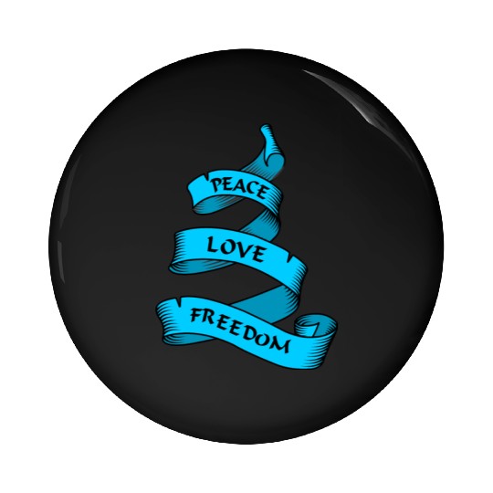 Peace love freedom blue Pin Buttons