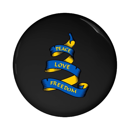 Curl banner with text Ukraine Pin Buttons