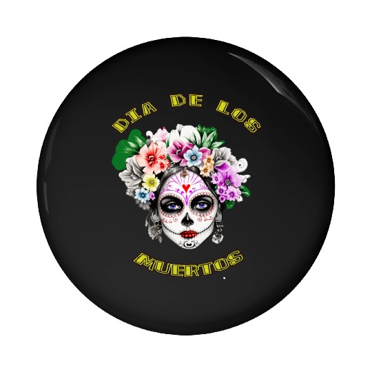 flower girl - day of the dead Pin Buttons