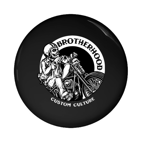 Riding brotherhood culture, skeleton riding a bike Pin Buttons