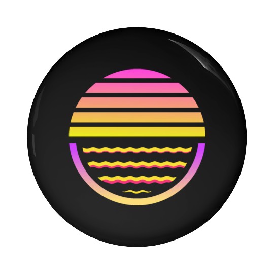 Retro sunset style 80s Pin Buttons