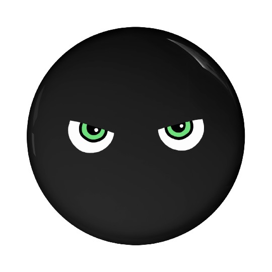 Black Cat Green Eyes | Halloween Cat Lovers Gift Pin Buttons