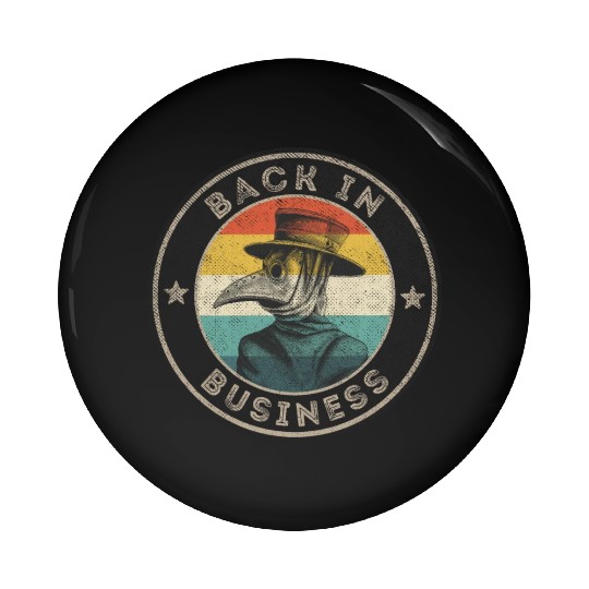 Wear A Mask Plague Doctor Vintage Retro Back In Pin Buttons