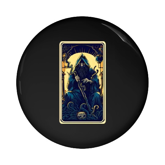 Dark Tarot Card Pin Buttons: Mystical Astrology