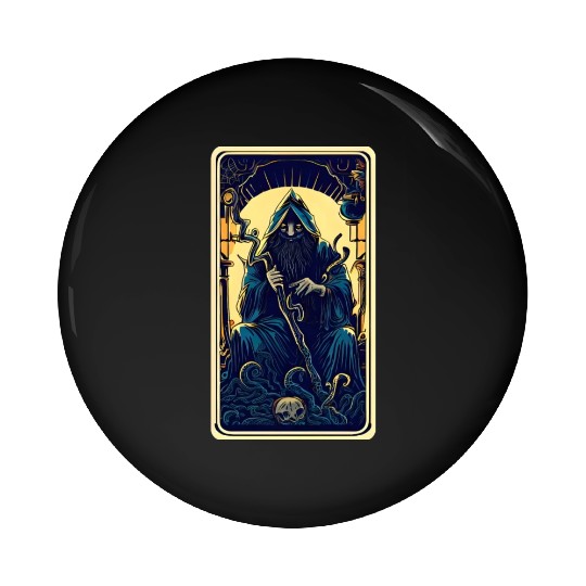 Dark Tarot Card Pin Buttons: Mystical Astrology