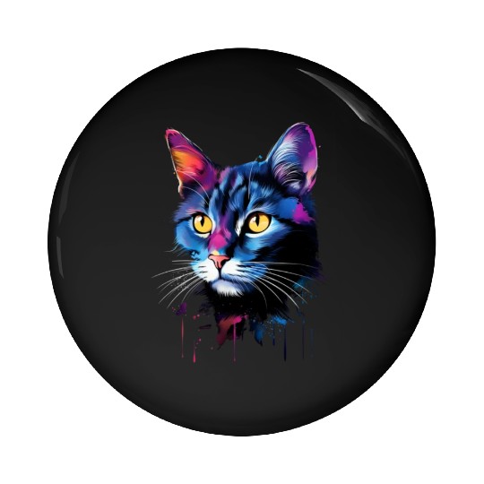 Colorful Cute Shorthair Domestic Cat Pin Buttons