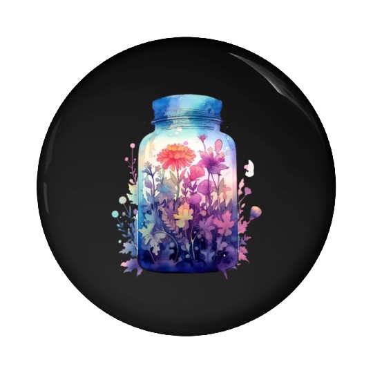 Vintage Wildflower Poster Green Botanical Wall Art Pin Buttons