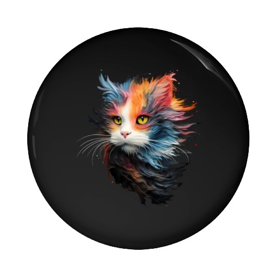 Persian Cat Masterful Animal Painting Pin Buttons