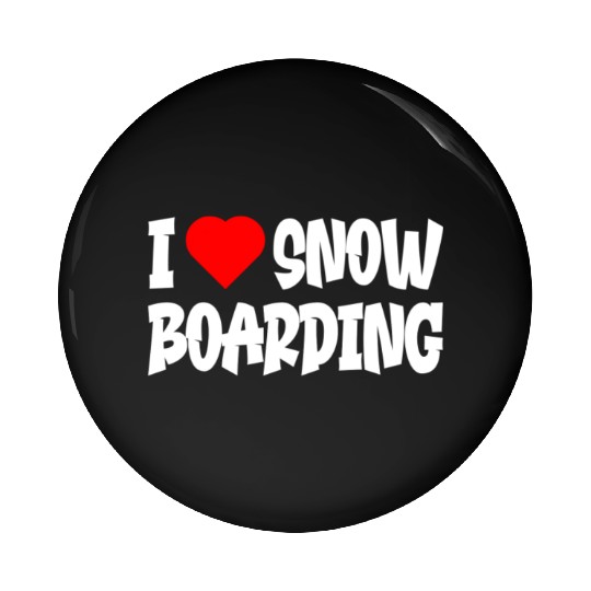 I Love Snowboarding Pin Buttons