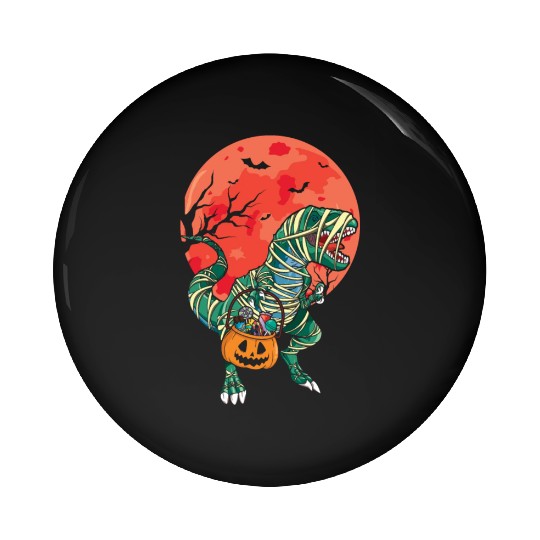 Dinosaur Raptor Pumpkin Lazy Creepy Halloween Pin Buttons