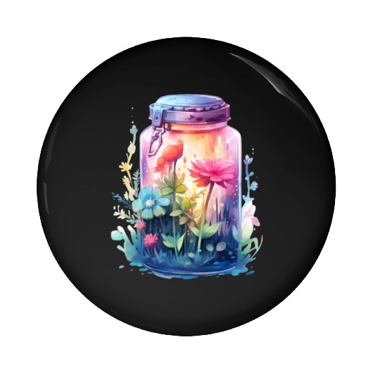 Vintage Wildflower Poster Green Botanical Wall Art Pin Buttons