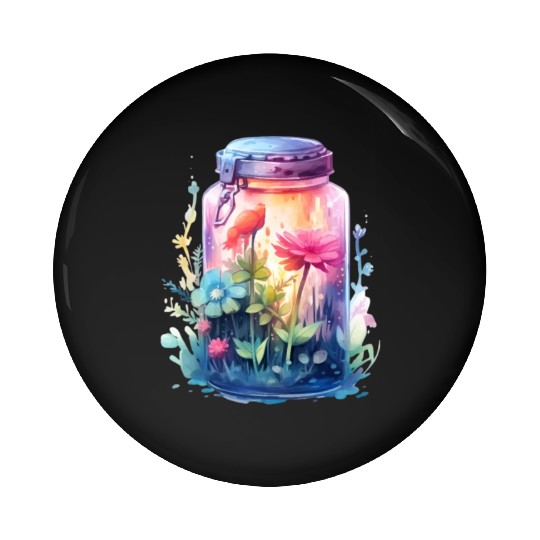 Vintage Wildflower Poster Green Botanical Wall Art Pin Buttons