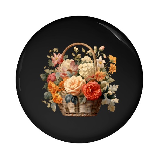 Vintage Wildflower Poster Green Botanical Wall Art Pin Buttons