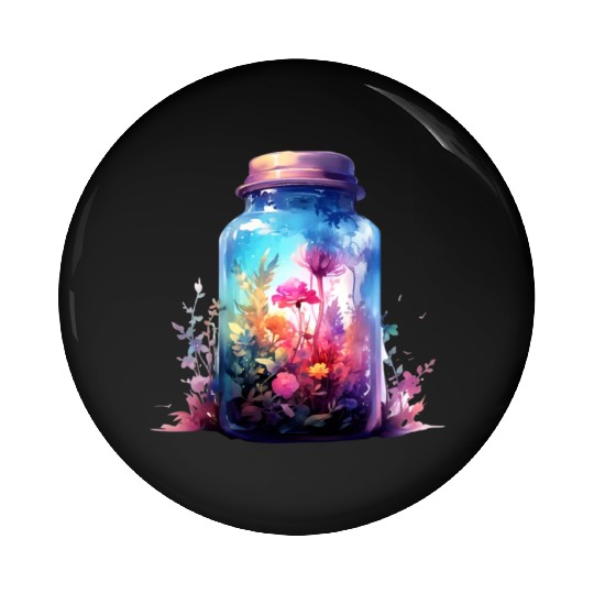 Vintage Wildflower Poster Green Botanical Wall Art Pin Buttons