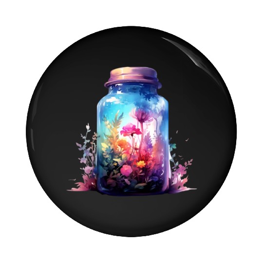 Vintage Wildflower Poster Green Botanical Wall Art Pin Buttons