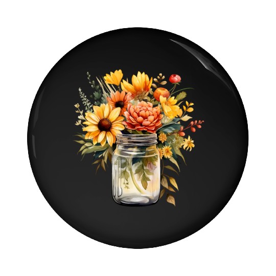 Vintage Wildflower Poster Green Botanical Wall Art Pin Buttons