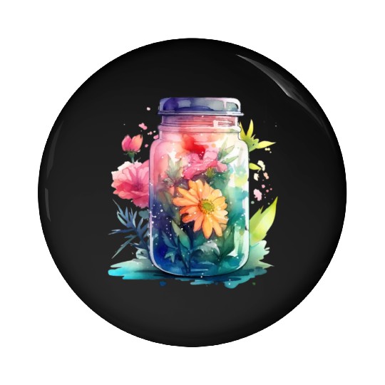 Vintage Wildflower Poster Green Botanical Wall Art Pin Buttons