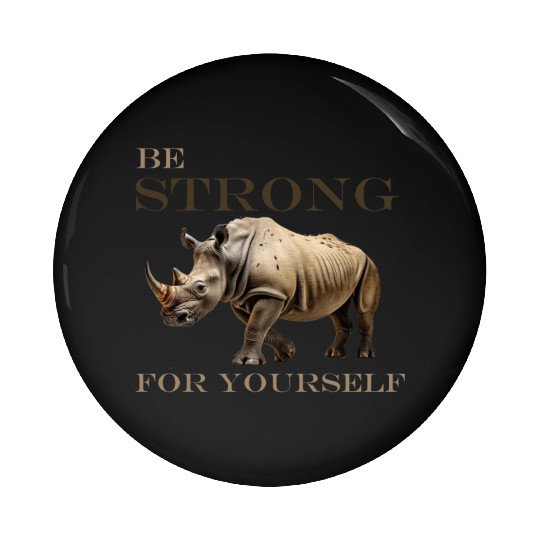 rhinoceros side view Pin Buttons