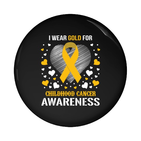 I Wear Childhood Cancer Awareness Supporter Ribbon Pin Buttons