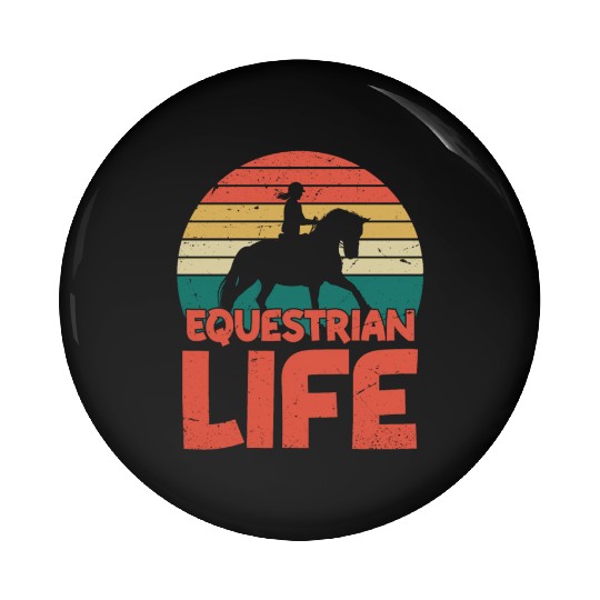 Equestrian Life Horseback Riding Girl Pin Buttons