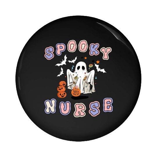 Spooky nurse Halloween design Pin Buttons