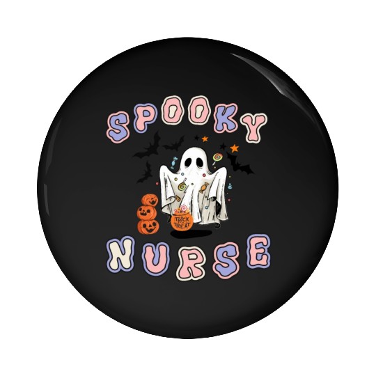 Spooky nurse Halloween design Pin Buttons