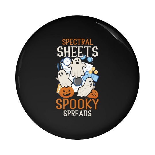 Spectral Sheets Spooky Spreads Scary Halloween Pin Buttons