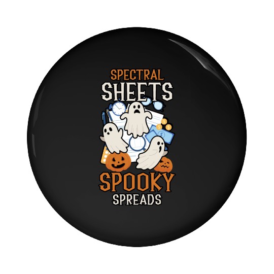 Spectral Sheets Spooky Spreads Scary Halloween Pin Buttons
