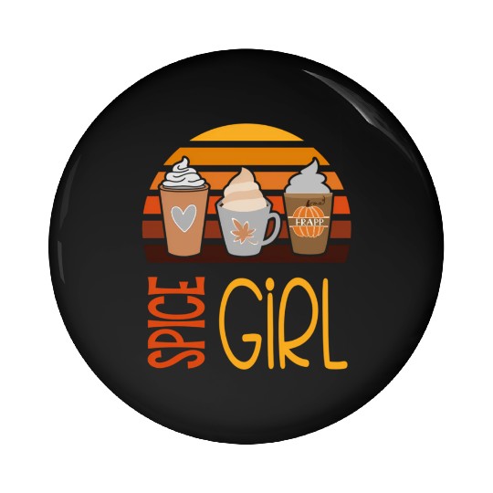 Spice Pumpkin Latte Season Fall Autumn Pin Buttons