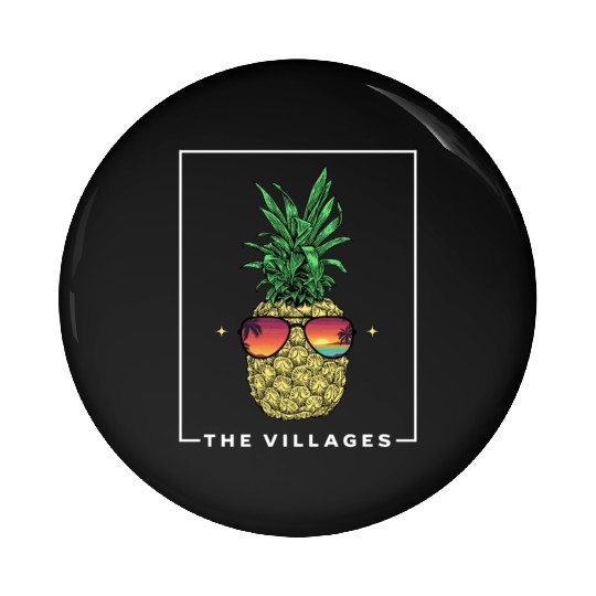 Cool Pineapple Tropical Fruit The Villages Pin Buttons