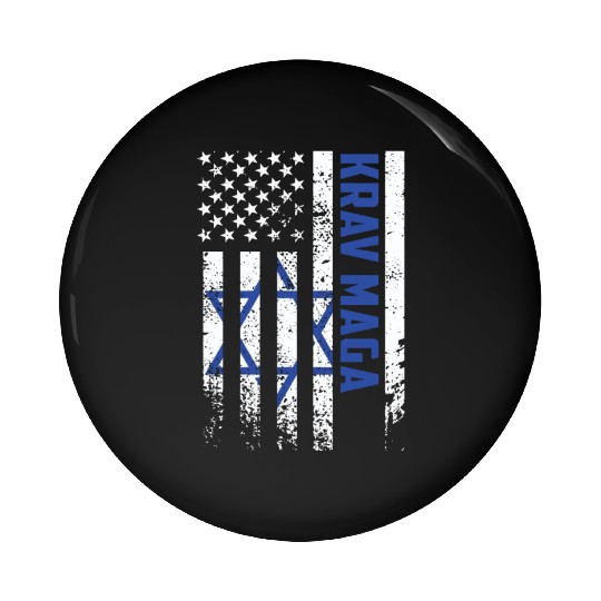 Krav Maga American USA Israel Flag Pin Buttons